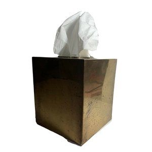 Croscil Tissue Box Cover Gold  Toned Made in India